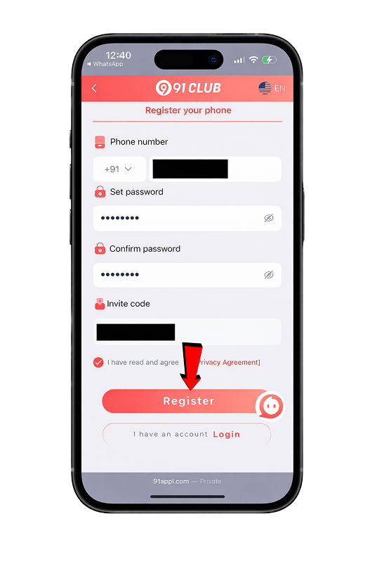 91 Club Register Steps